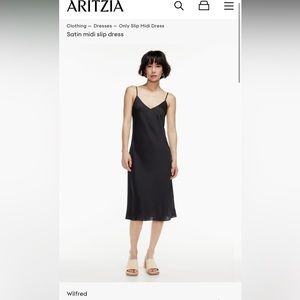 NWT Aritzia Wilfred Only Slip Dress in Black